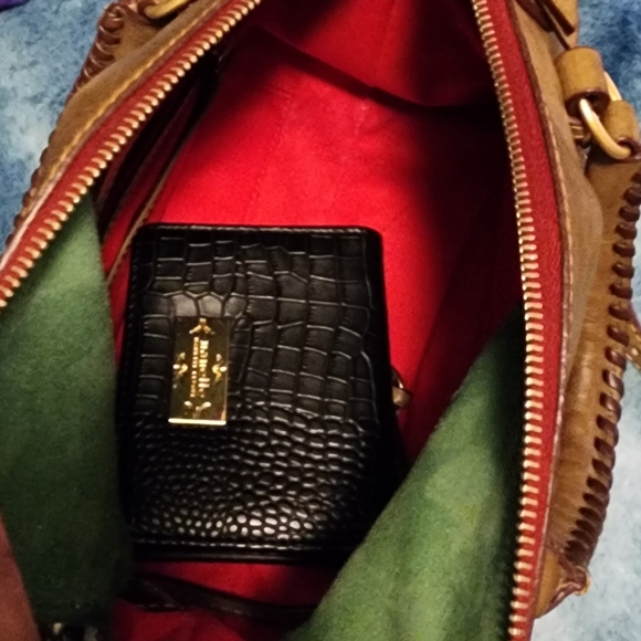 Dooney & Bourke Florentine Leather Satchel In Olive Green - Picture 9 of 13